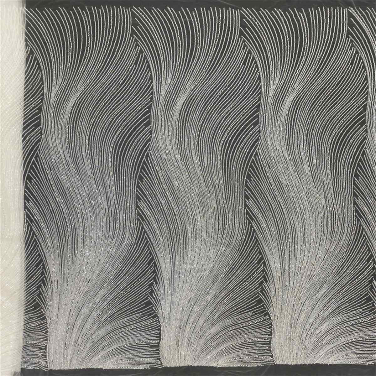 1 Yard Pearl Beaded Bridal Lace Fabric – Luxury Wedding Gown and Bridal Dress Material