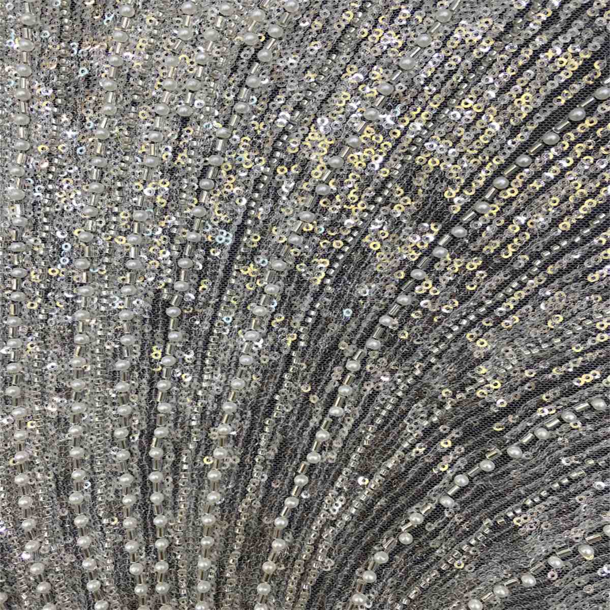 1 Yard Pearl Beaded Bridal Lace Fabric – Luxury Wedding Gown and Bridal Dress Material