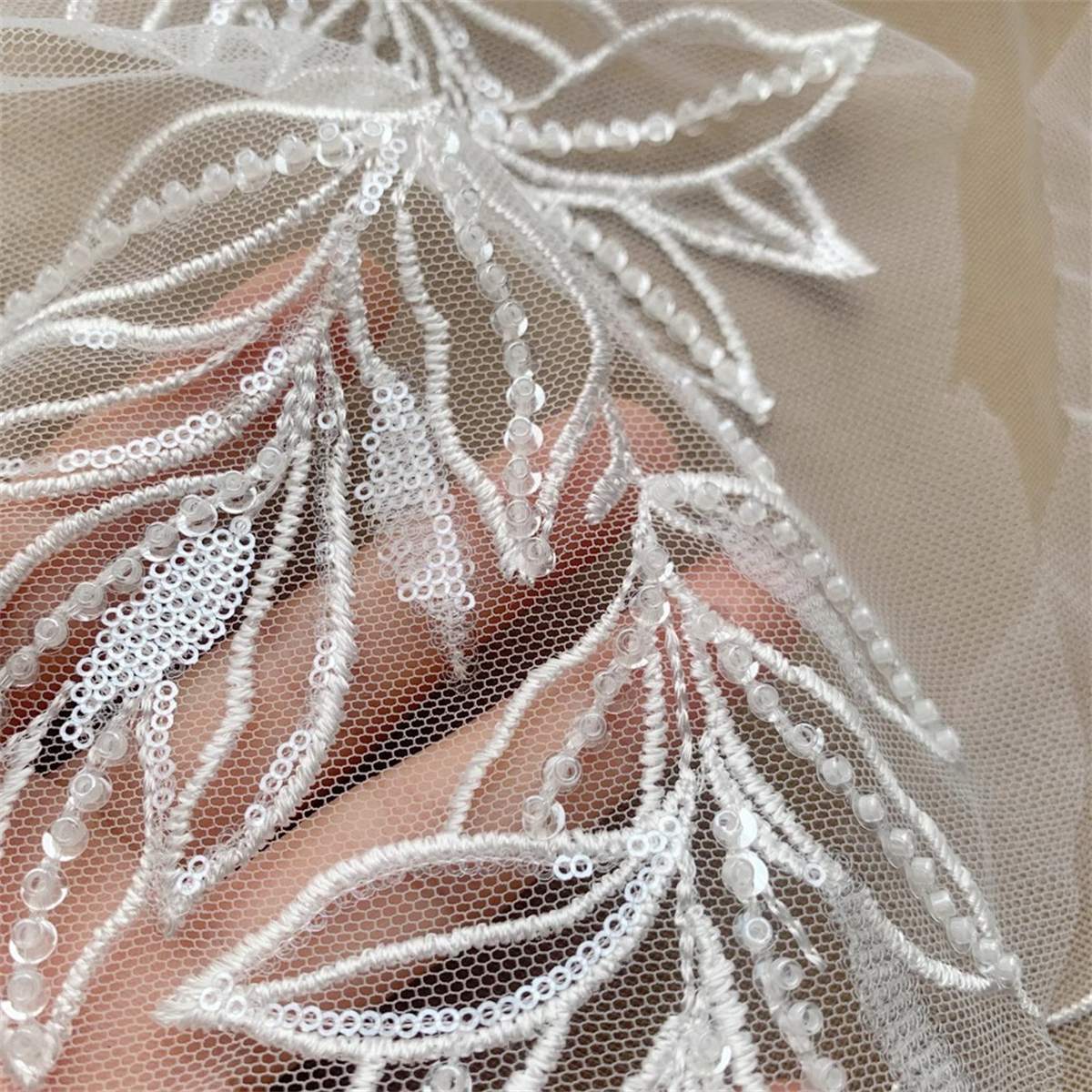 4 Pieces Wedding Lace Applique, Bridal Lace Applique, Embroidered Beaded Lace Appliques | Love in Lace | NO. SDY012