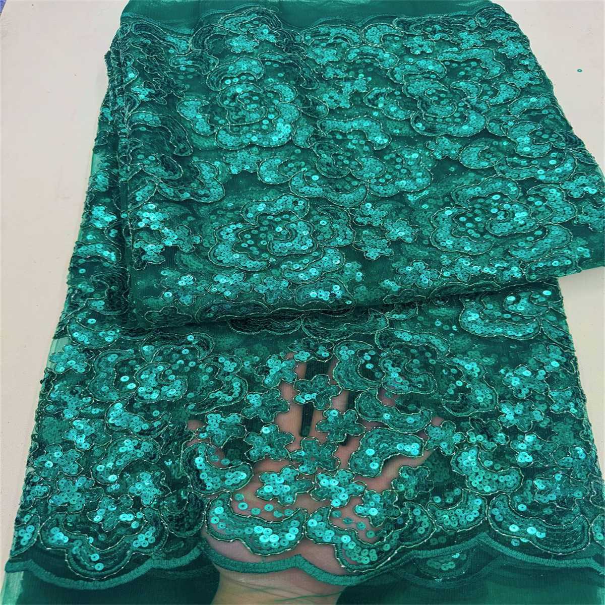 5 Yards Embroidered Sequin Fabric, Corded Embroidered Sequin Tulle Lace | Love in Lace | NO. ZT148