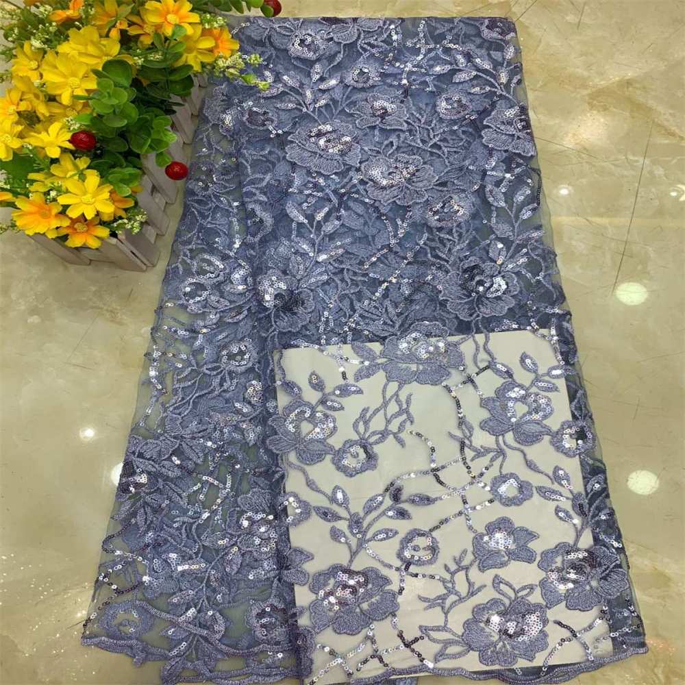 1 Yard Sequined Embroidered Lace Material Fabric
