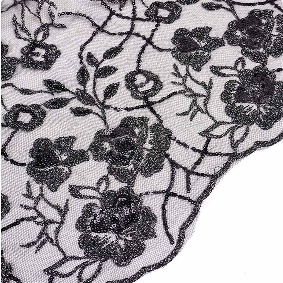 1 Yard Sequined Embroidered Lace Material Fabric