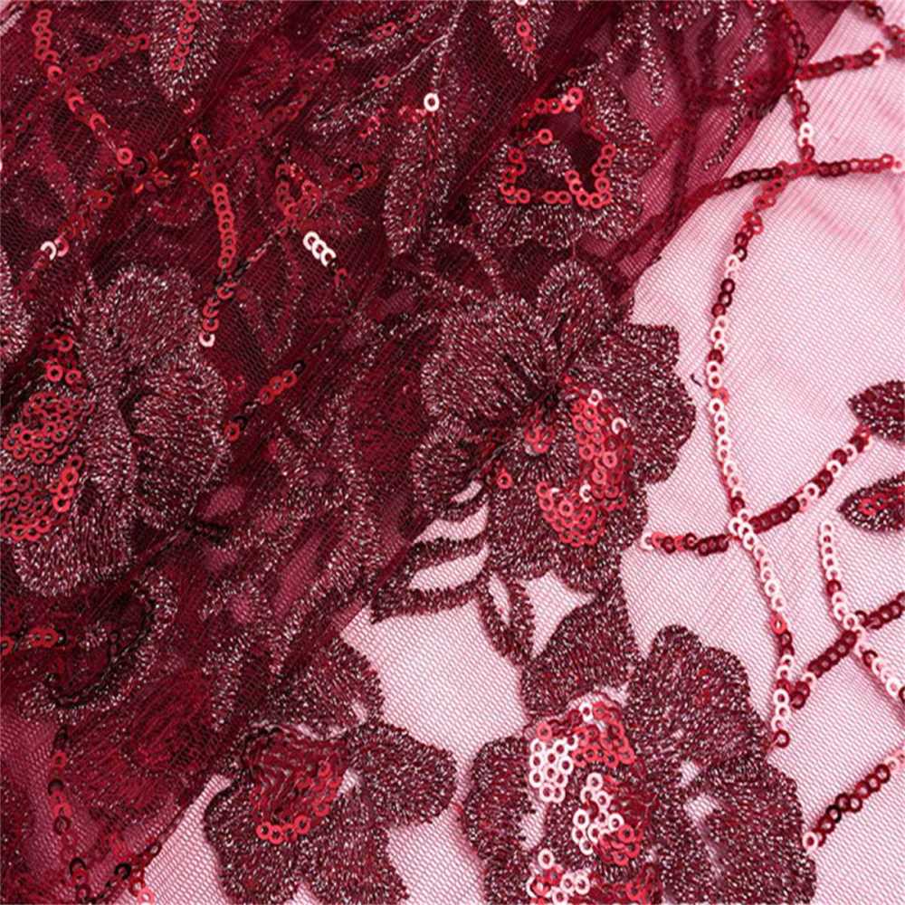 1 Yard Sequined Embroidered Lace Material Fabric