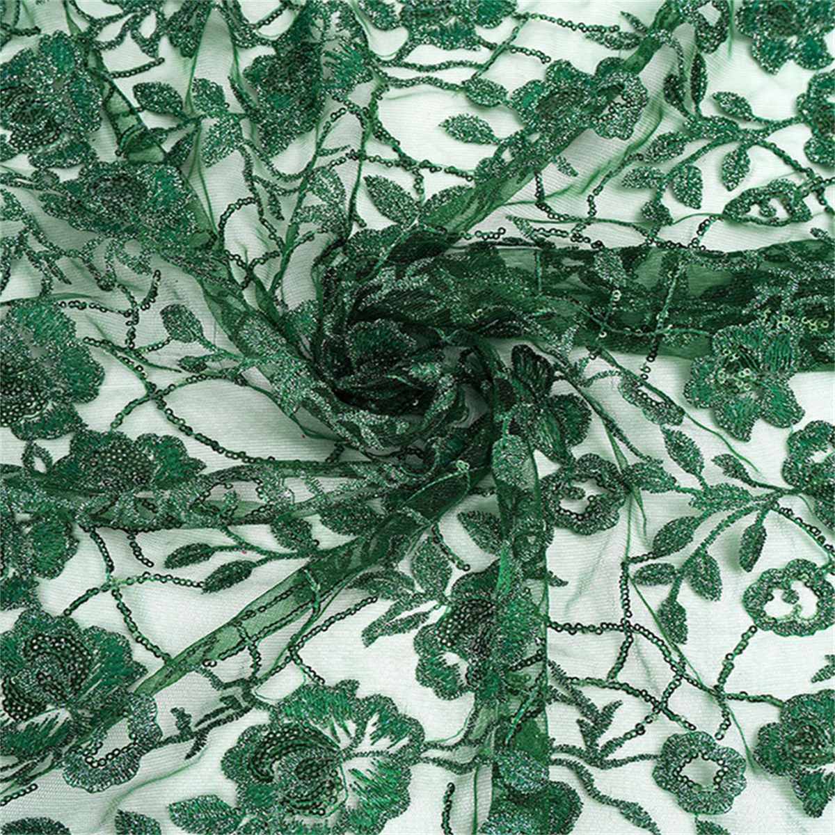 1 Yard Sequined Embroidered Lace Material Fabric