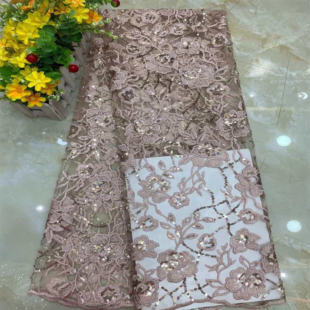 1 Yard Sequined Embroidered Lace Material Fabric