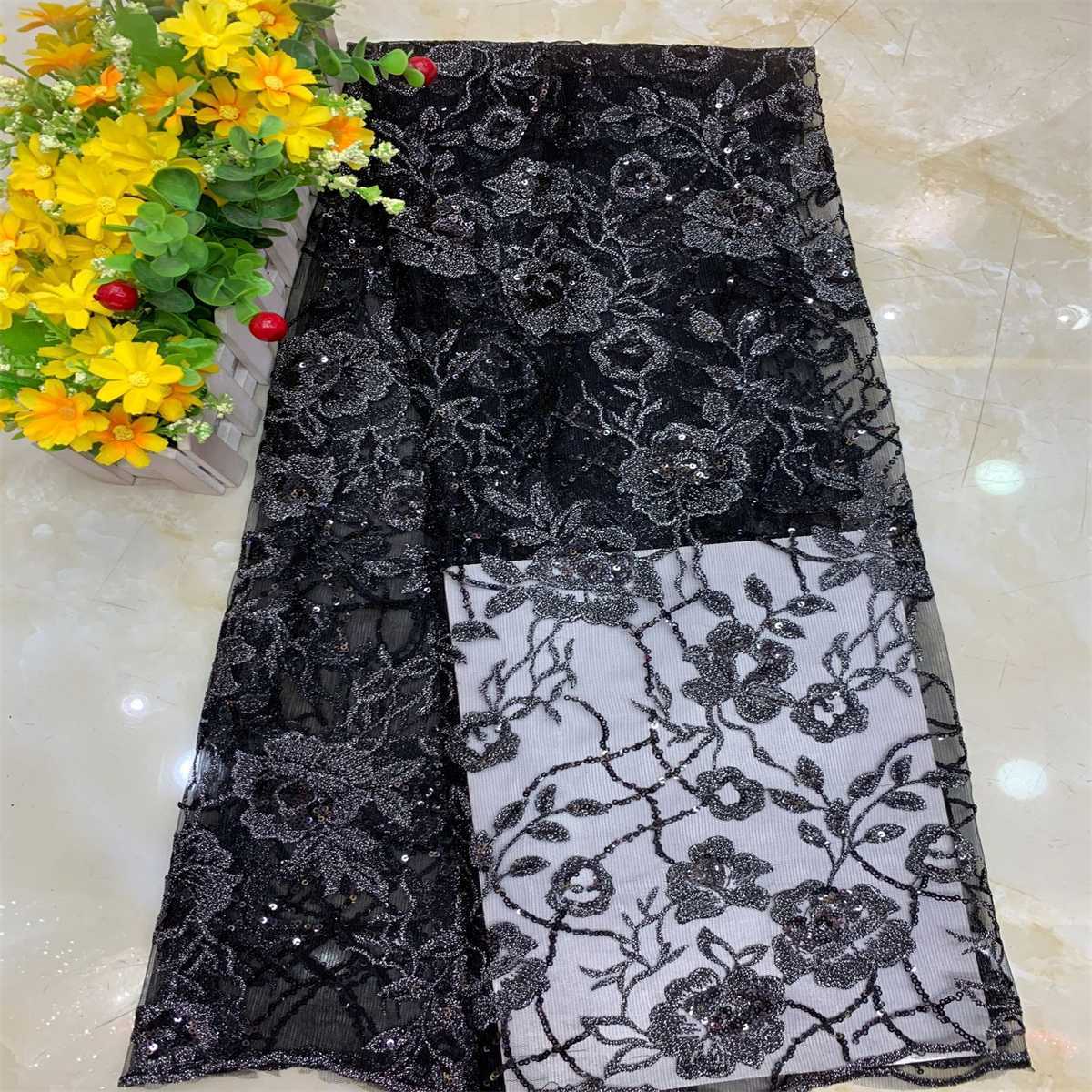 1 Yard Sequined Embroidered Lace Material Fabric