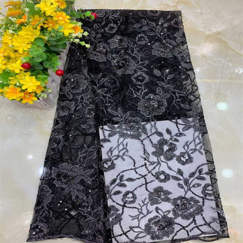 1 Yard Sequined Embroidered Lace Material Fabric