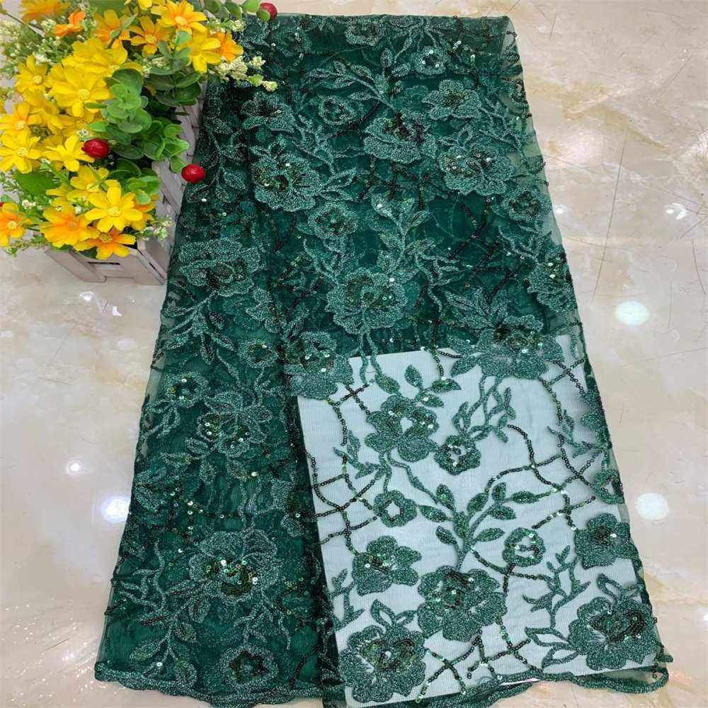 1 Yard Sequined Embroidered Lace Material Fabric