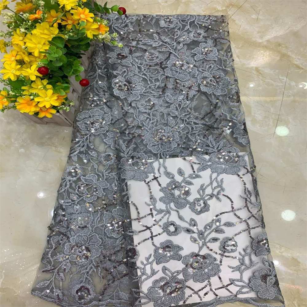 1 Yard Sequined Embroidered Lace Material Fabric