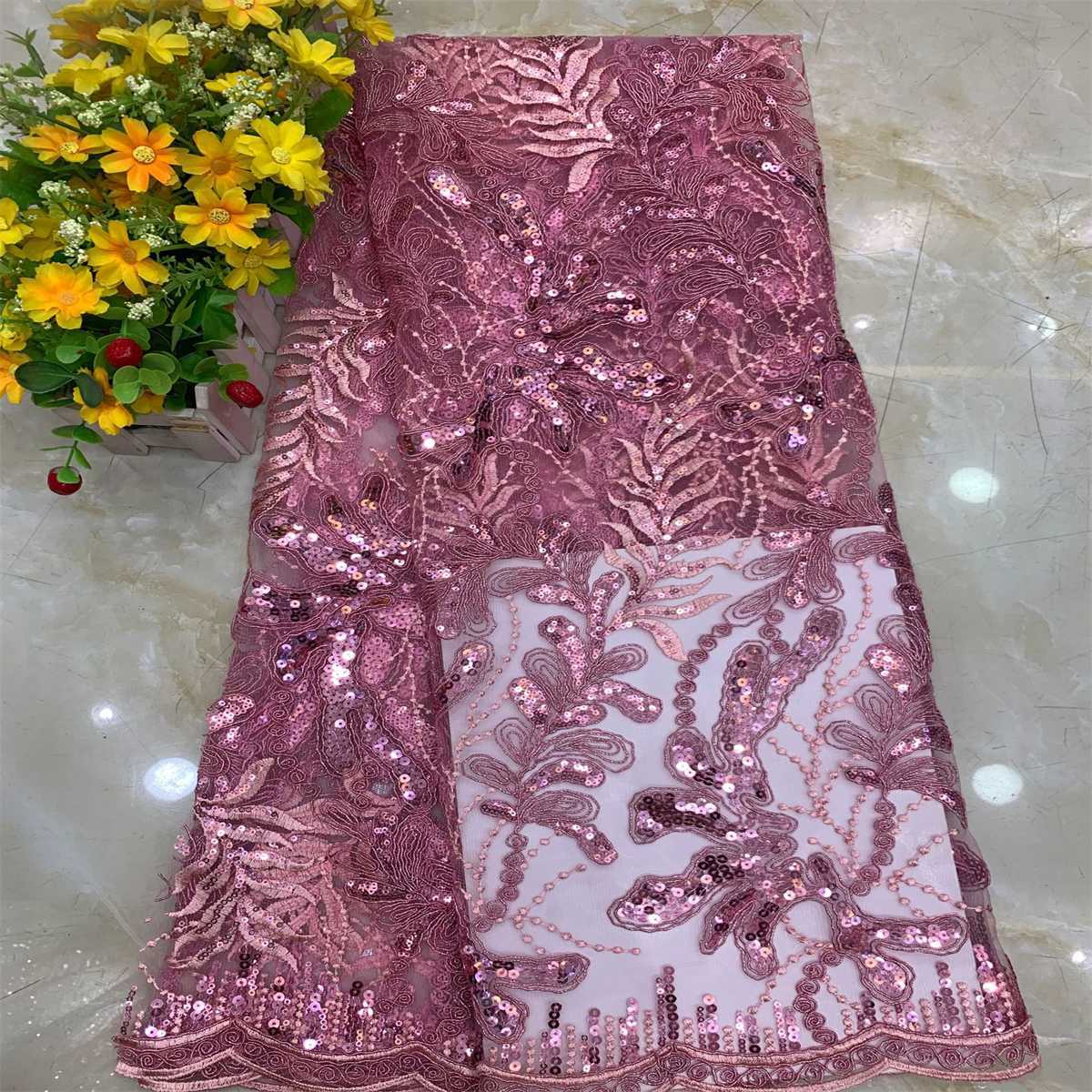 5 Yards Embroidered Sequin Fabric, Corded Embroidered Sequin Tulle Lace | Love in Lace | NO. DX014