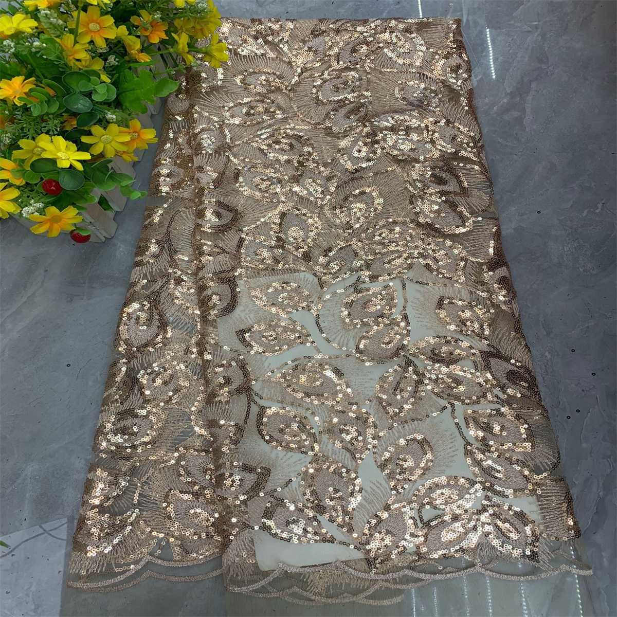 5 Yards Embroidered Sequin Fabric, Embroidered Sequin Tulle Lace | Love in Lace | NO. DX040