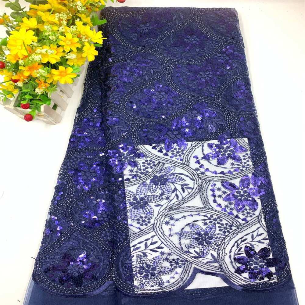 5 Yards Embroidered Sequin Fabric, Corded Embroidered Sequin Tulle Lace | Love in Lace | NO. JS006