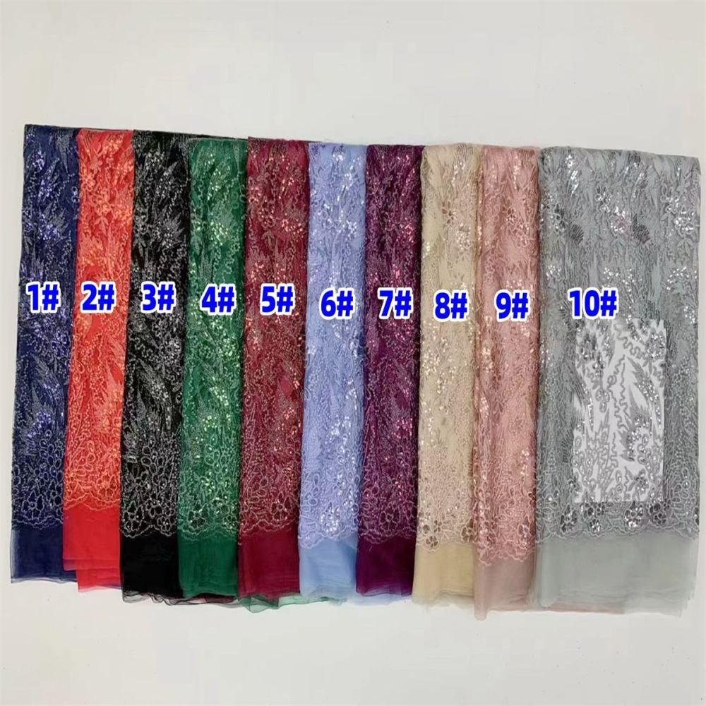5 Yards Embroidered Sequin Fabric, Embroidered Sequin Tulle Lace | Love in Lace | NO. JS018