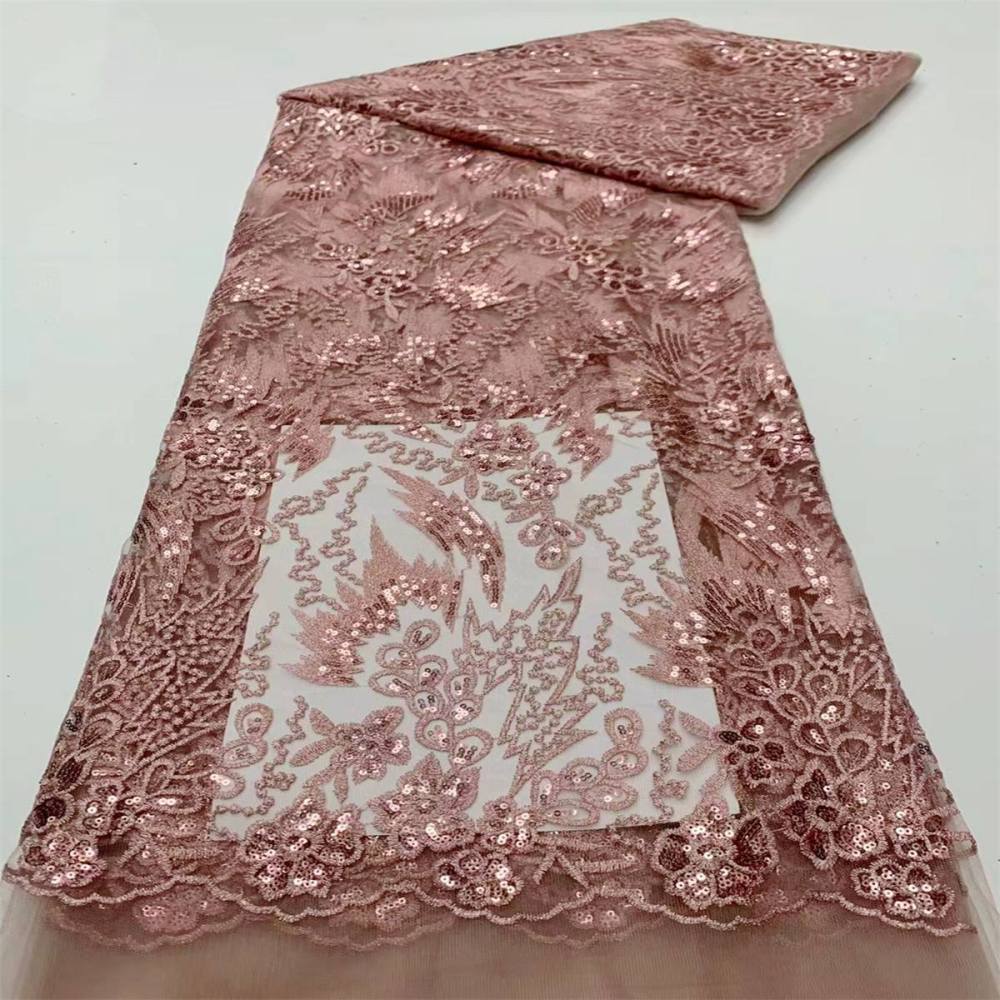 5 Yards Embroidered Sequin Fabric, Embroidered Sequin Tulle Lace | Love in Lace | NO. JS018