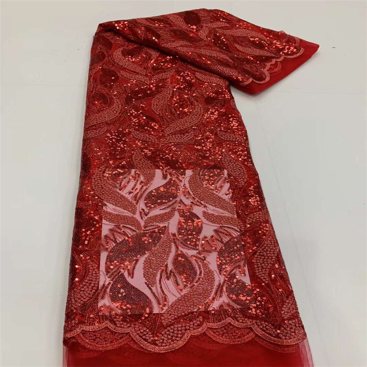 5 Yards Embroidered Sequin Fabric, Embroidered Sequin Tulle Lace | Love in Lace | NO. JX123