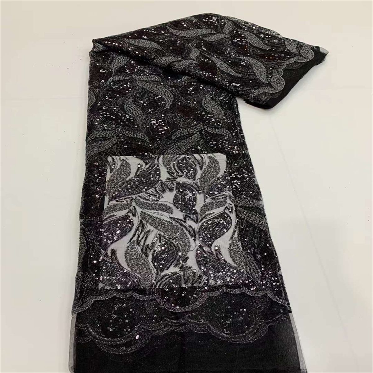 5 Yards Embroidered Sequin Fabric, Embroidered Sequin Tulle Lace | Love in Lace | NO. JX123