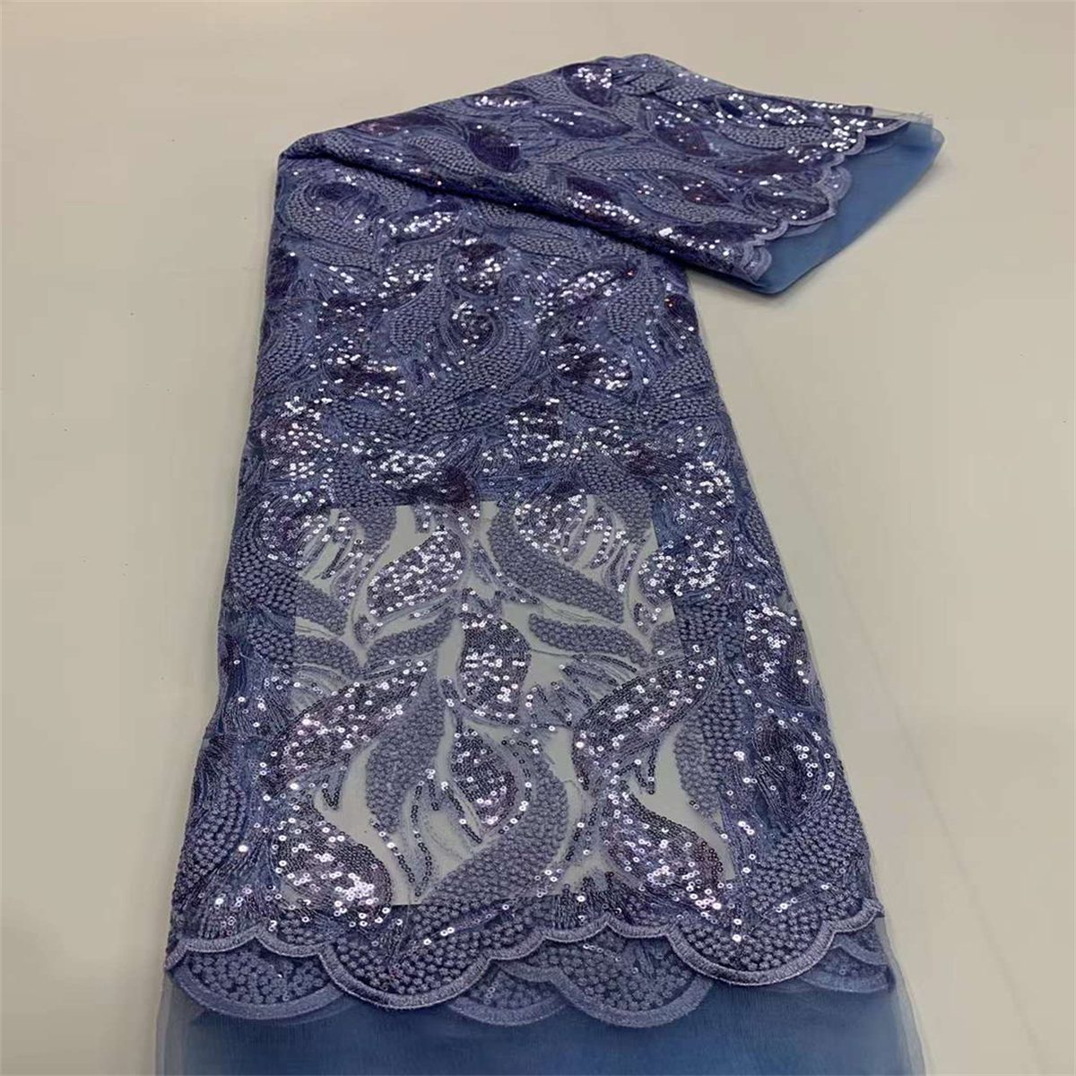 5 Yards Embroidered Sequin Fabric, Embroidered Sequin Tulle Lace | Love in Lace | NO. JX123