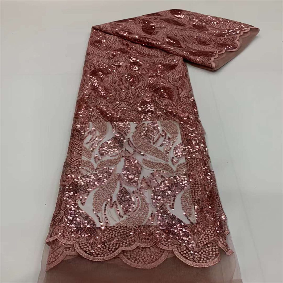 5 Yards Embroidered Sequin Fabric, Embroidered Sequin Tulle Lace | Love in Lace | NO. JX123