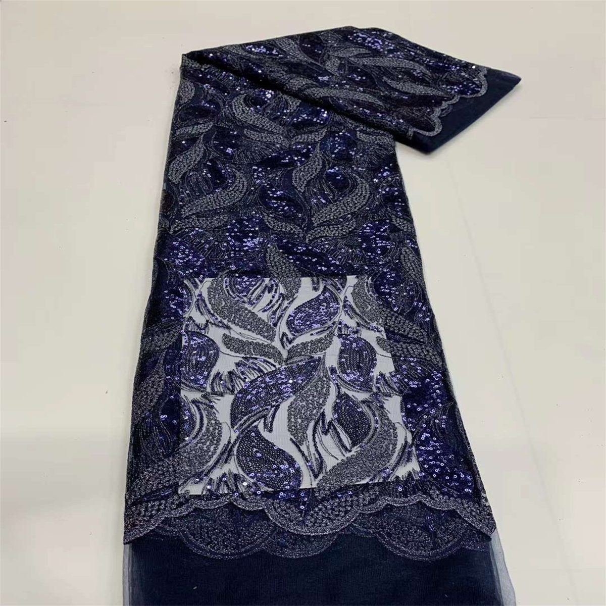 5 Yards Embroidered Sequin Fabric, Embroidered Sequin Tulle Lace | Love in Lace | NO. JX123