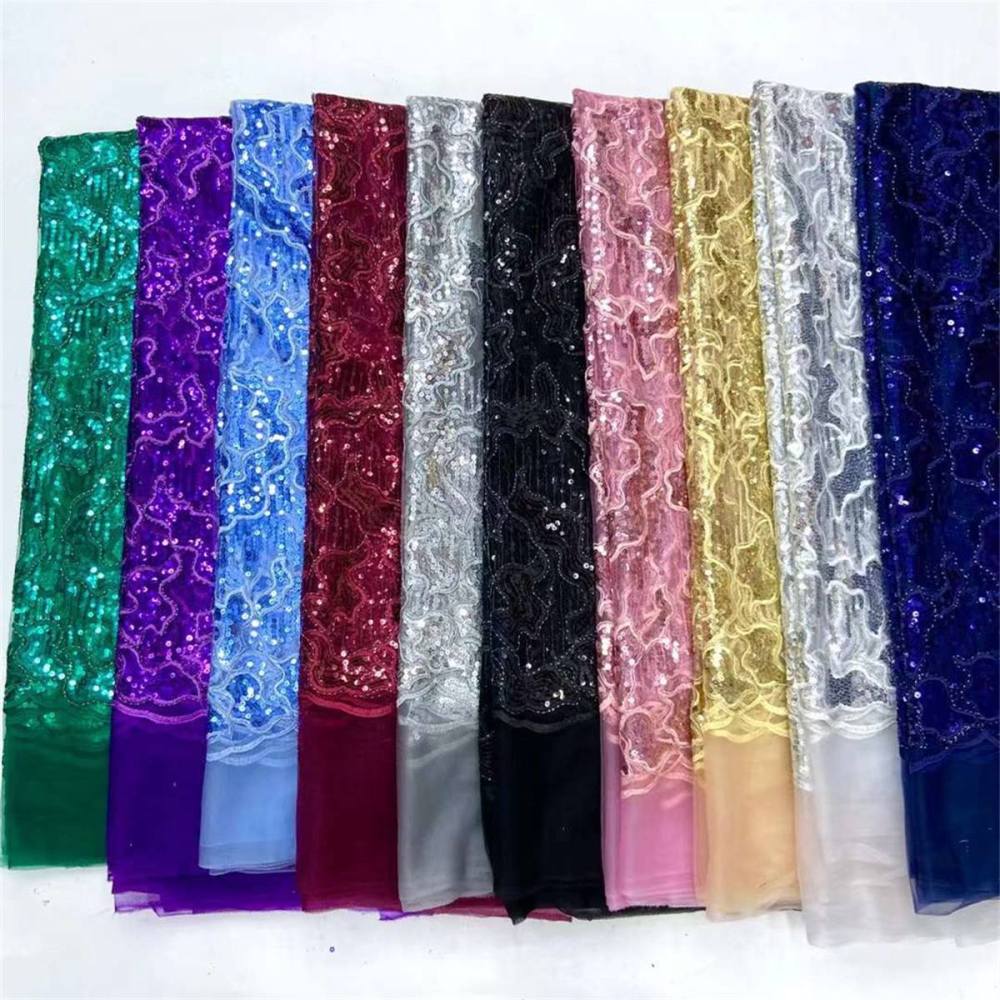 5 Yards Embroidered Sequin Fabric, Corded Embroidered Sequin Tulle Lace | Love in Lace | NO. JX289