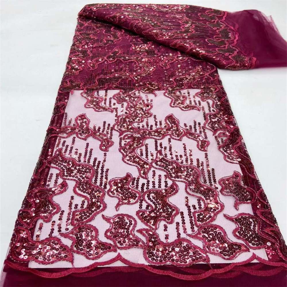 5 Yards Embroidered Sequin Fabric, Corded Embroidered Sequin Tulle Lace | Love in Lace | NO. JX289