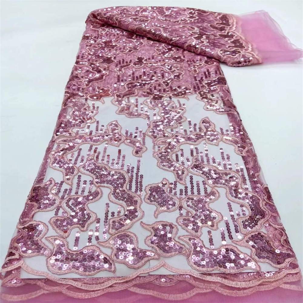 5 Yards Embroidered Sequin Fabric, Corded Embroidered Sequin Tulle Lace | Love in Lace | NO. JX289