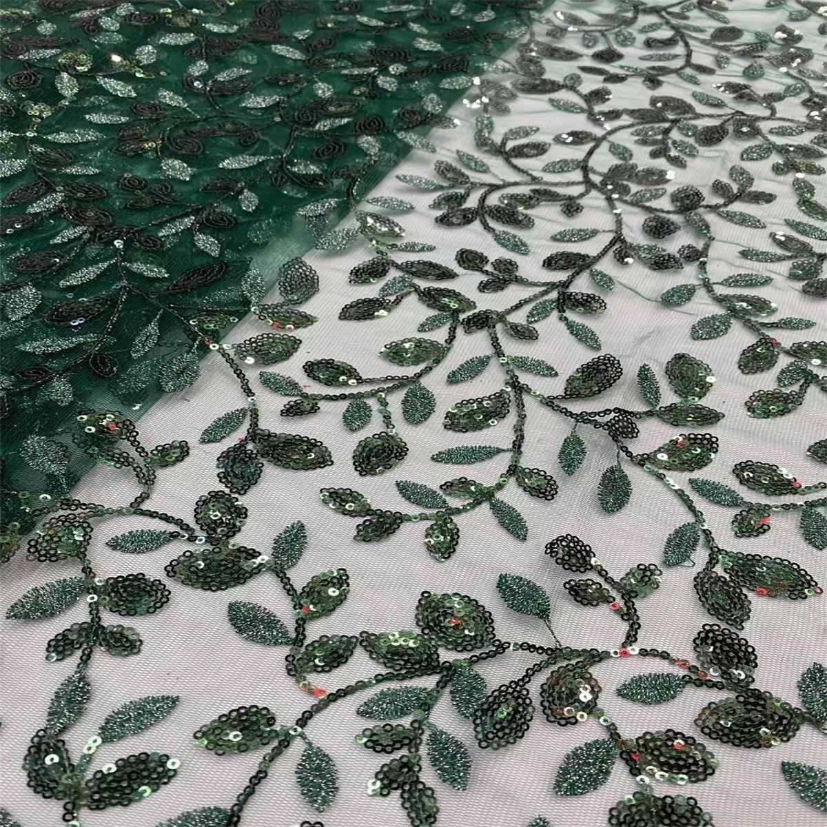 5 Yards Embroidered Sequin Fabric, Embroidered Sequin Tulle Lace | Love in Lace | NO. JX346