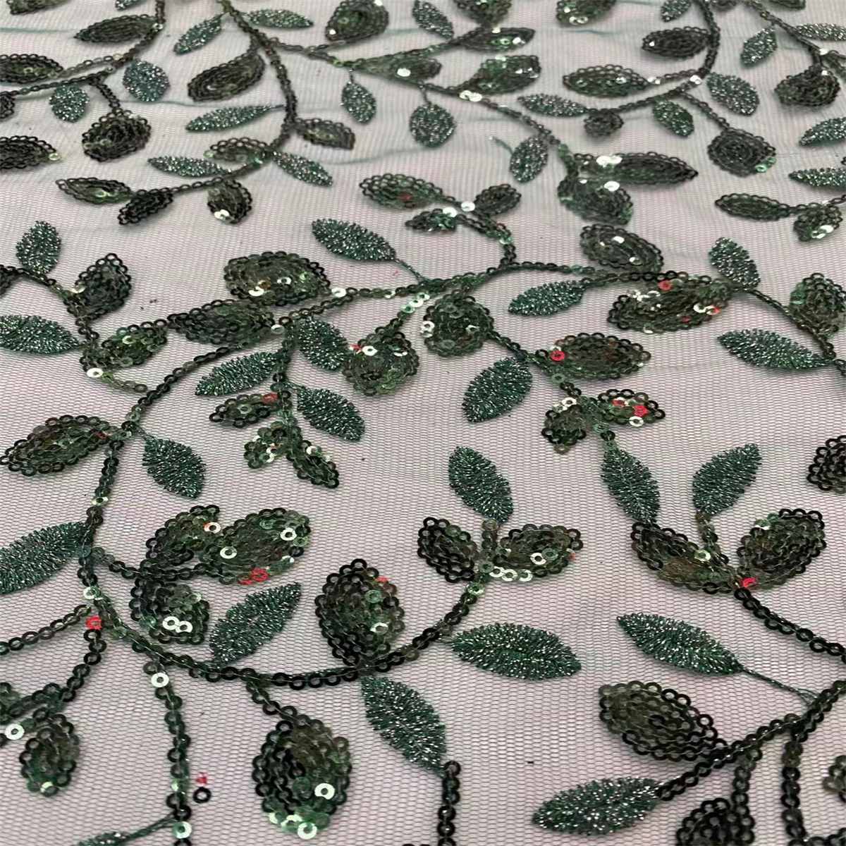 5 Yards Embroidered Sequin Fabric, Embroidered Sequin Tulle Lace | Love in Lace | NO. JX346