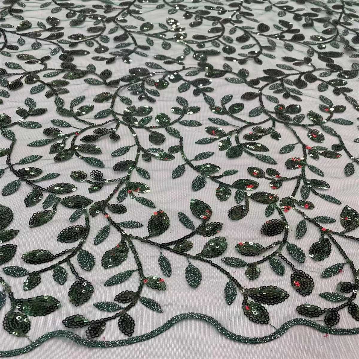 5 Yards Embroidered Sequin Fabric, Embroidered Sequin Tulle Lace | Love in Lace | NO. JX346
