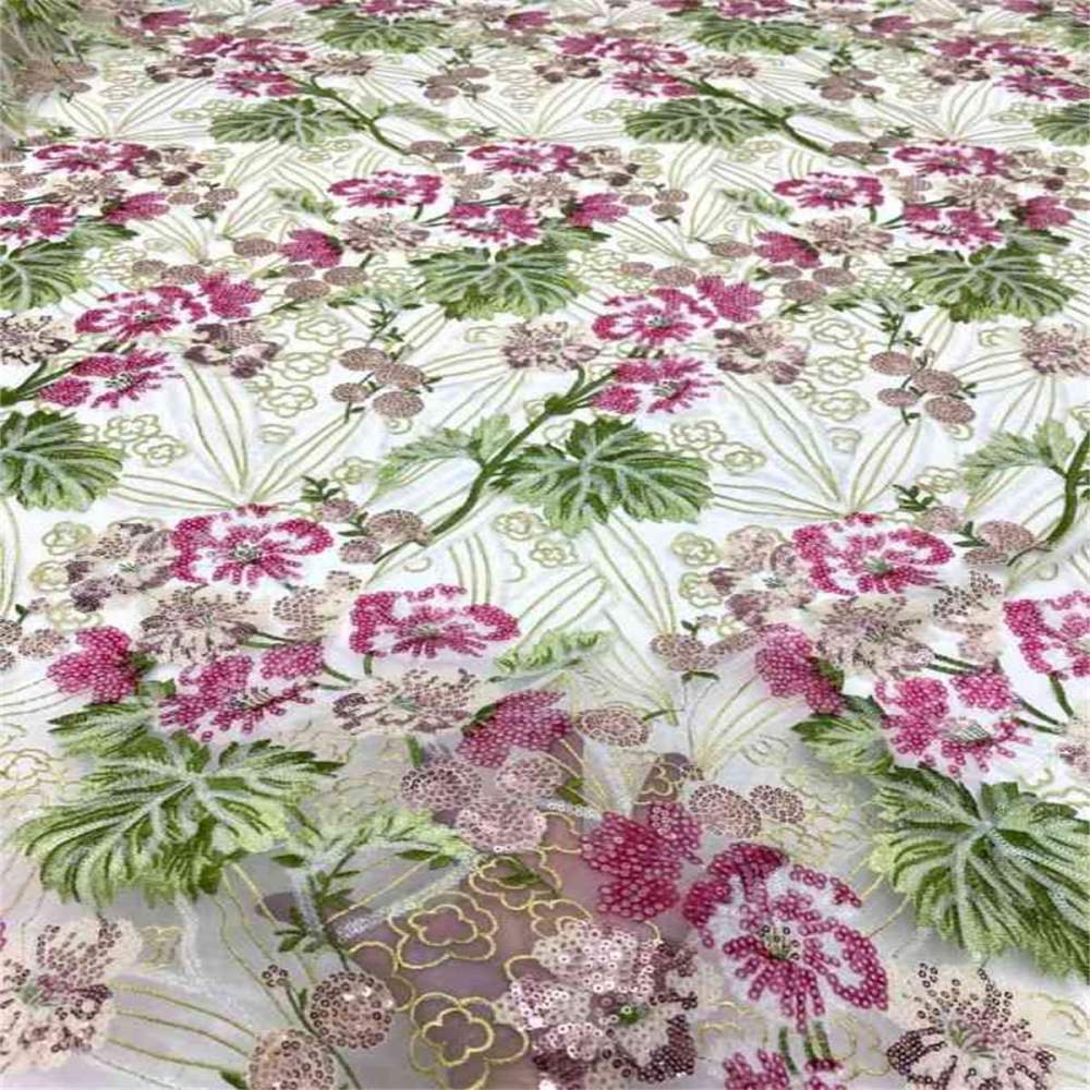 5 Yards Embroidered Sequin Fabric, Embroidered Sequin Tulle Lace | Love in Lace | NO. TDD031
