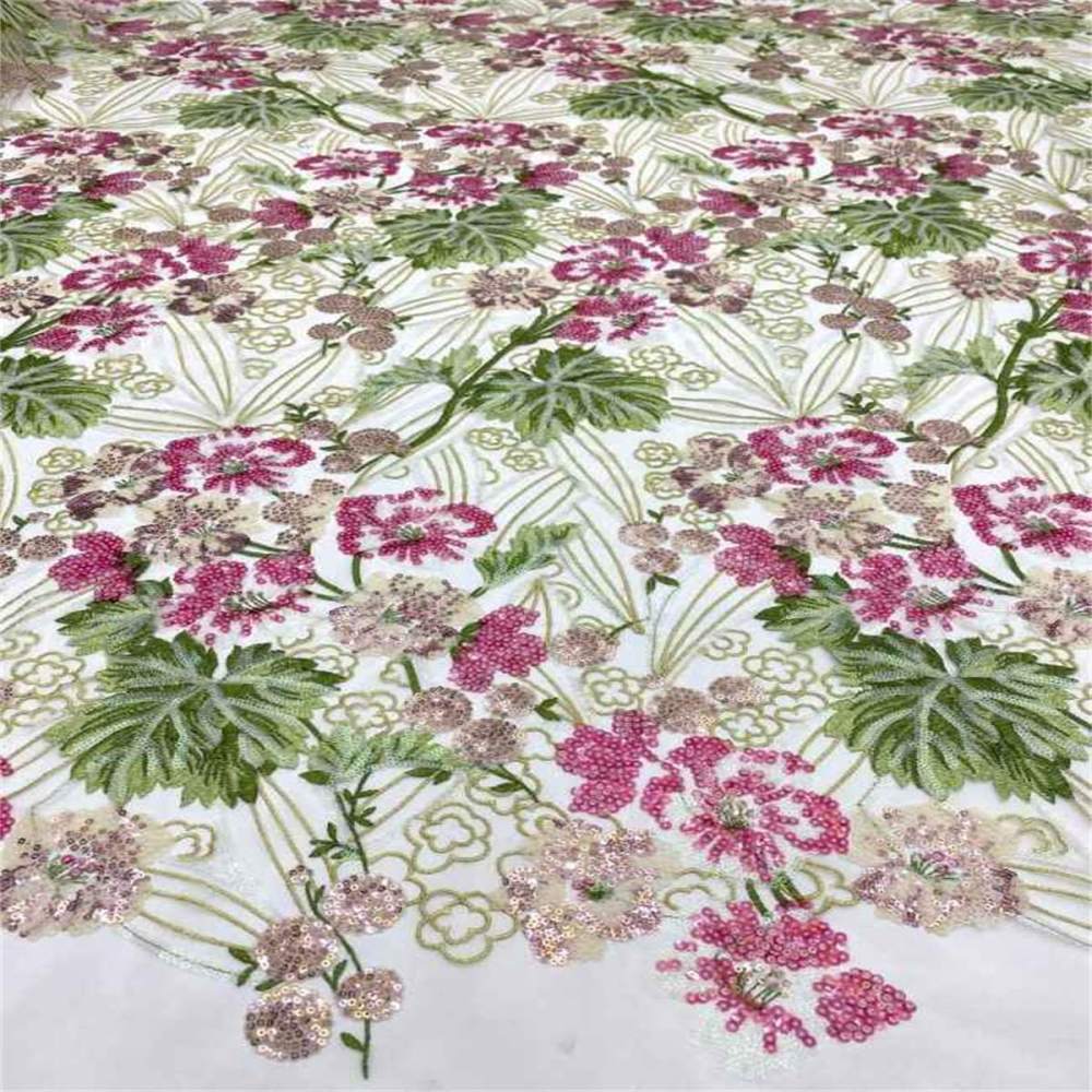 5 Yards Embroidered Sequin Fabric, Embroidered Sequin Tulle Lace | Love in Lace | NO. TDD031