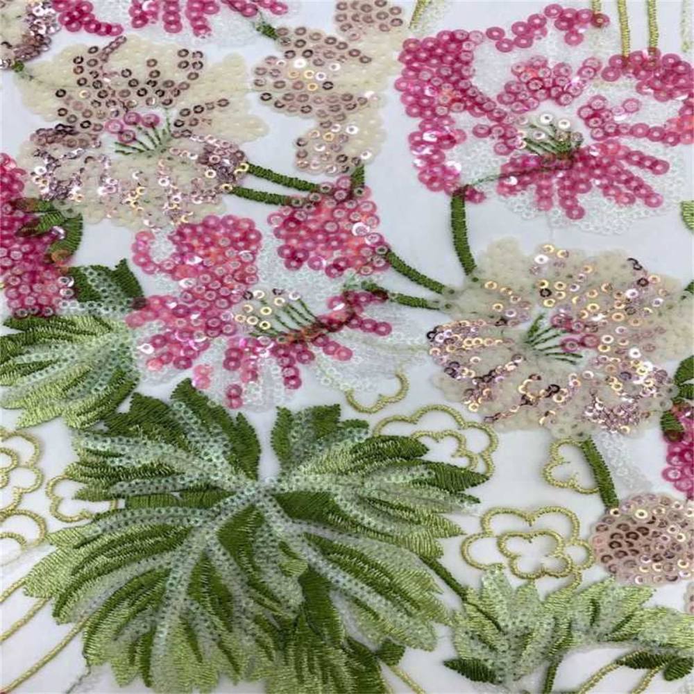 5 Yards Embroidered Sequin Fabric, Embroidered Sequin Tulle Lace | Love in Lace | NO. TDD031