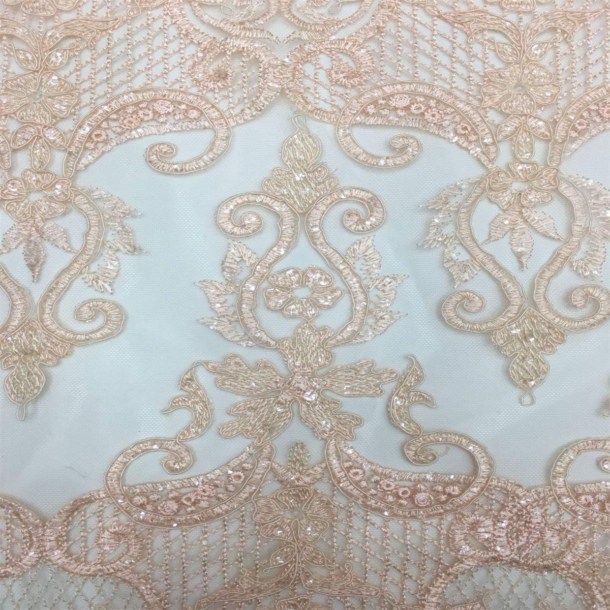 5 Yards Embroidered Sequin Fabric, Embroidered Sequin Tulle Lace | Love in Lace | NO. TDD340