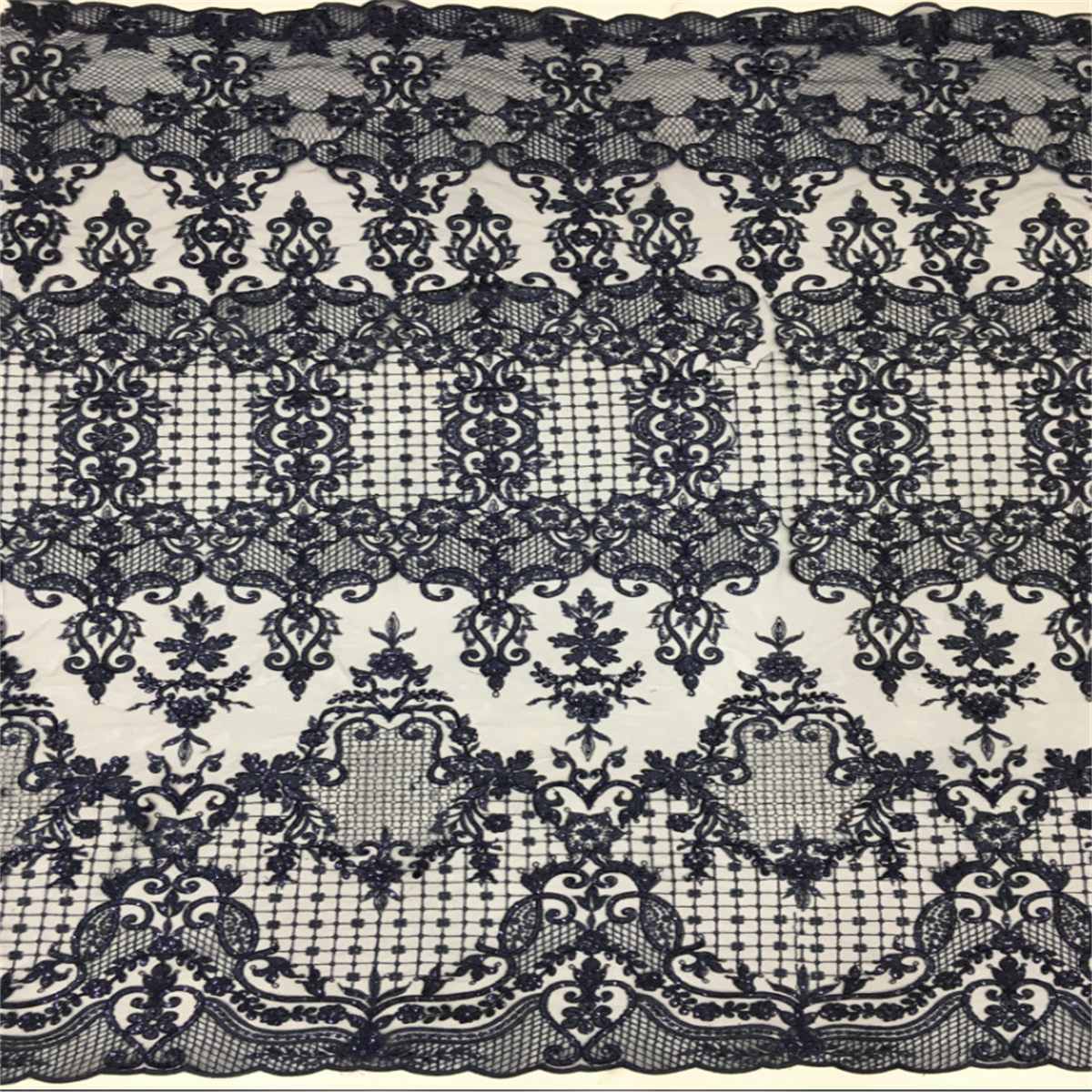 5 Yards Embroidered Sequin Fabric, Embroidered Sequin Tulle Lace | Love in Lace | NO. TDD340