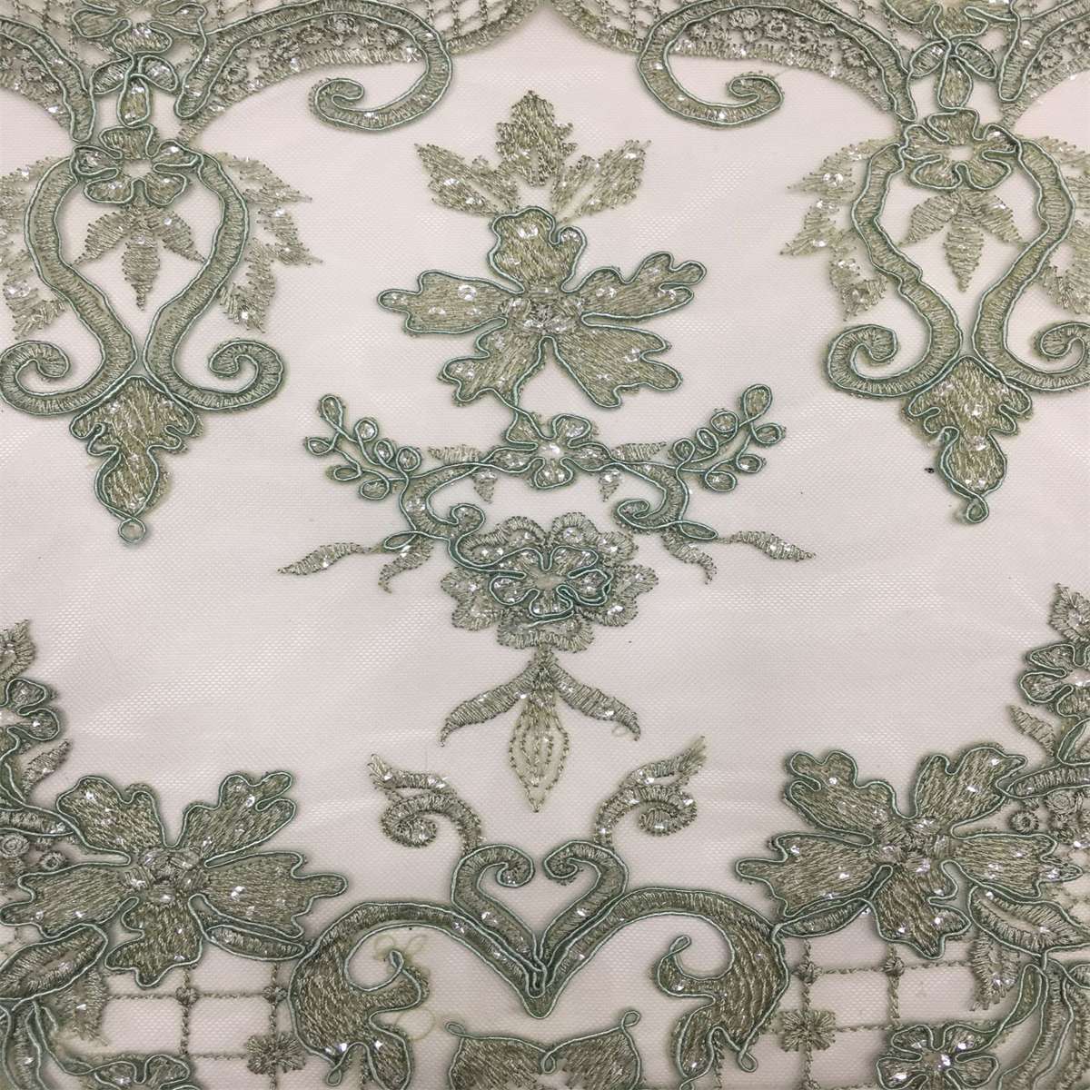 5 Yards Embroidered Sequin Fabric, Embroidered Sequin Tulle Lace | Love in Lace | NO. TDD340