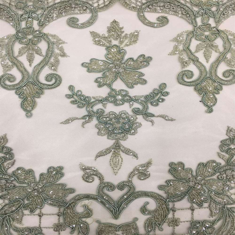 5 Yards Embroidered Sequin Fabric, Embroidered Sequin Tulle Lace | Love in Lace | NO. TDD340