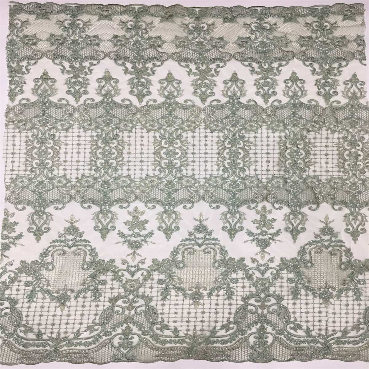 5 Yards Embroidered Sequin Fabric, Embroidered Sequin Tulle Lace | Love in Lace | NO. TDD340