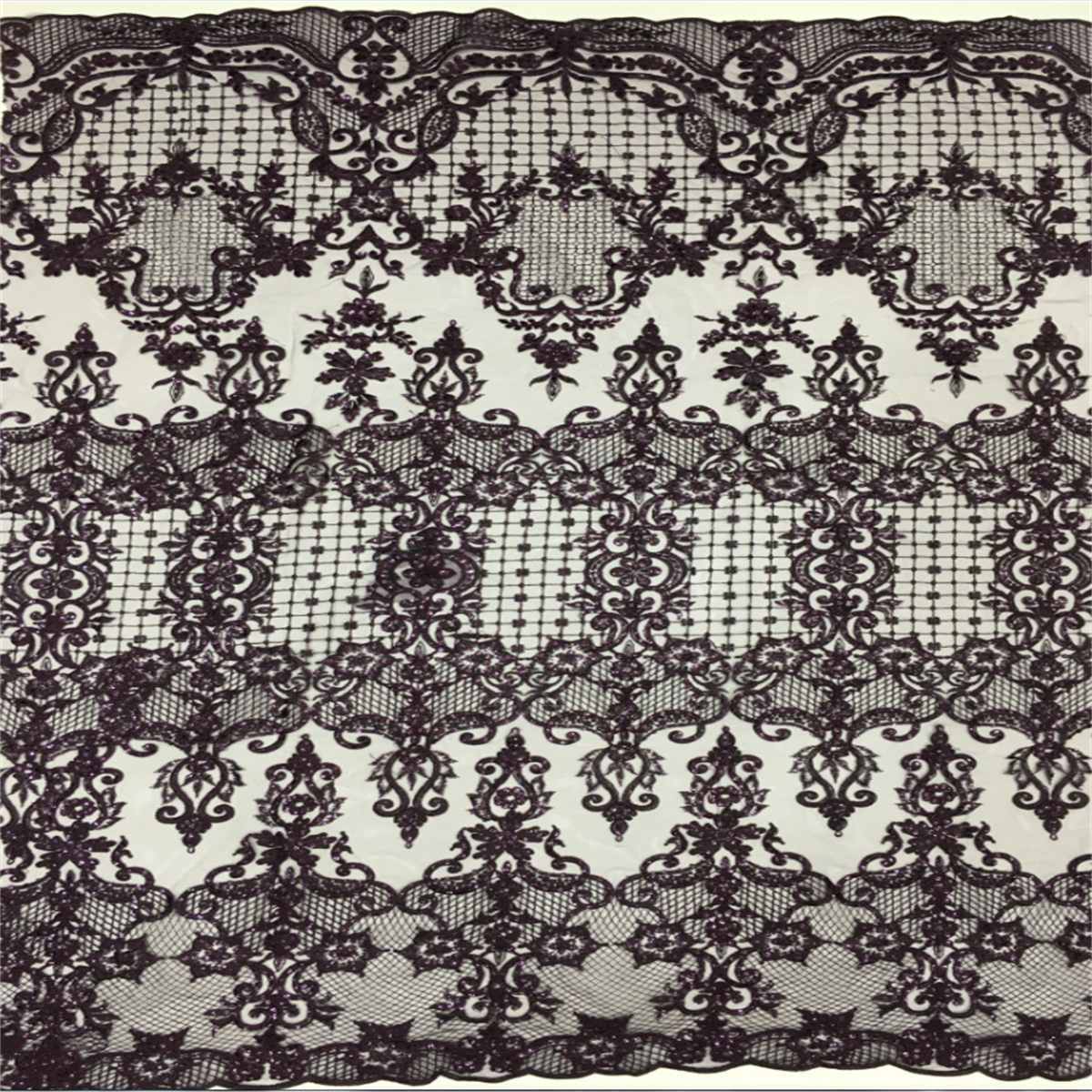 5 Yards Embroidered Sequin Fabric, Embroidered Sequin Tulle Lace | Love in Lace | NO. TDD340