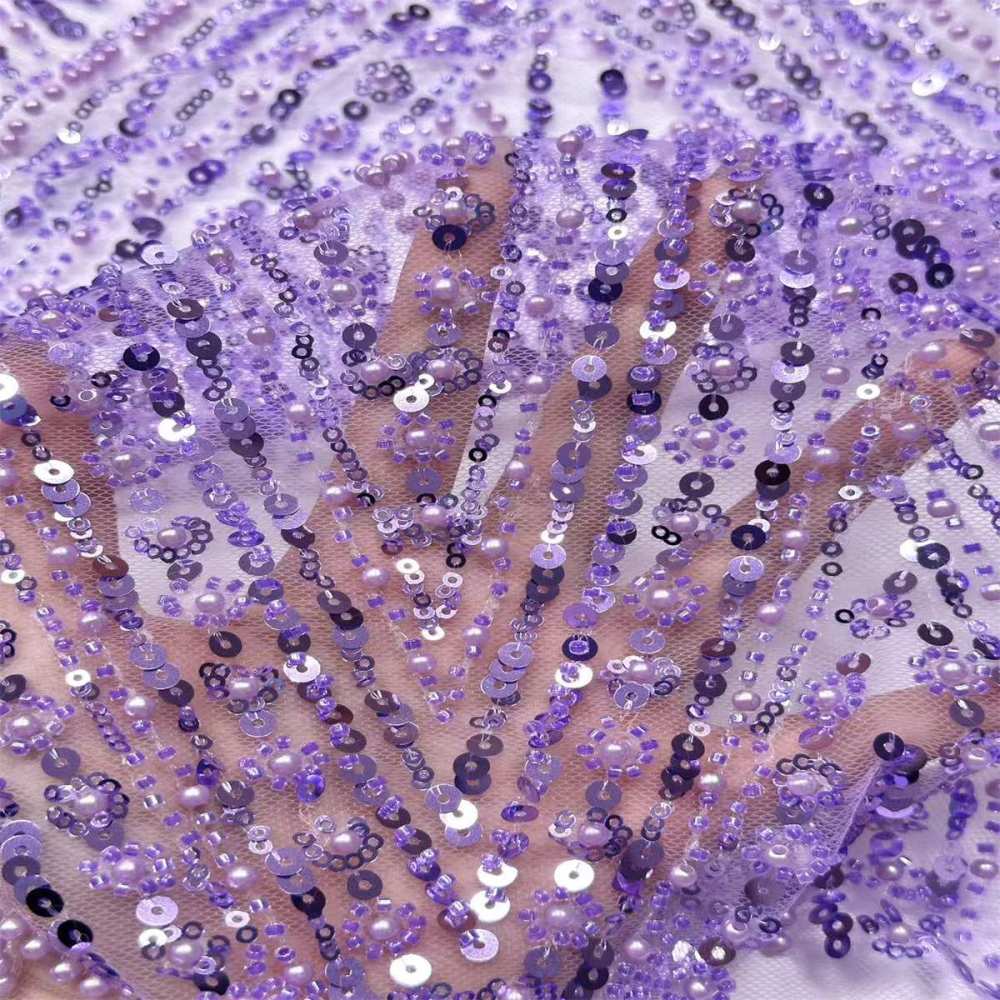 Beaded Tulle Fabric HN291