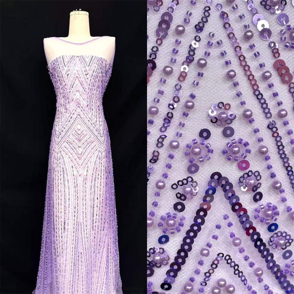 Beaded Tulle Fabric HN291