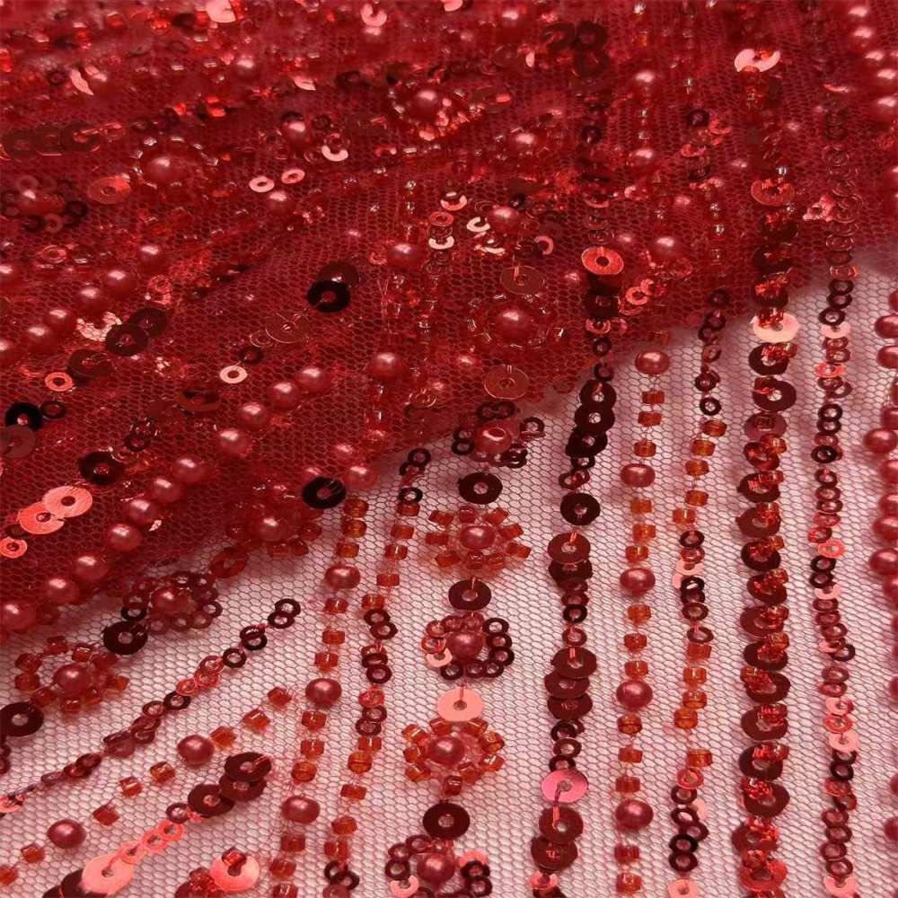 Beaded Tulle Fabric HN291