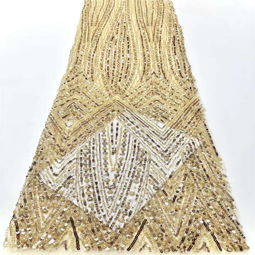 Beaded Tulle Fabric HN291