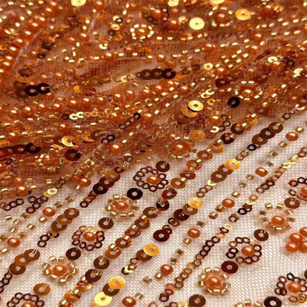 Beaded Tulle Fabric HN291