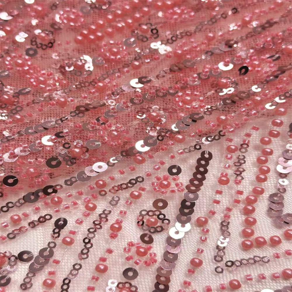 Beaded Tulle Fabric HN291