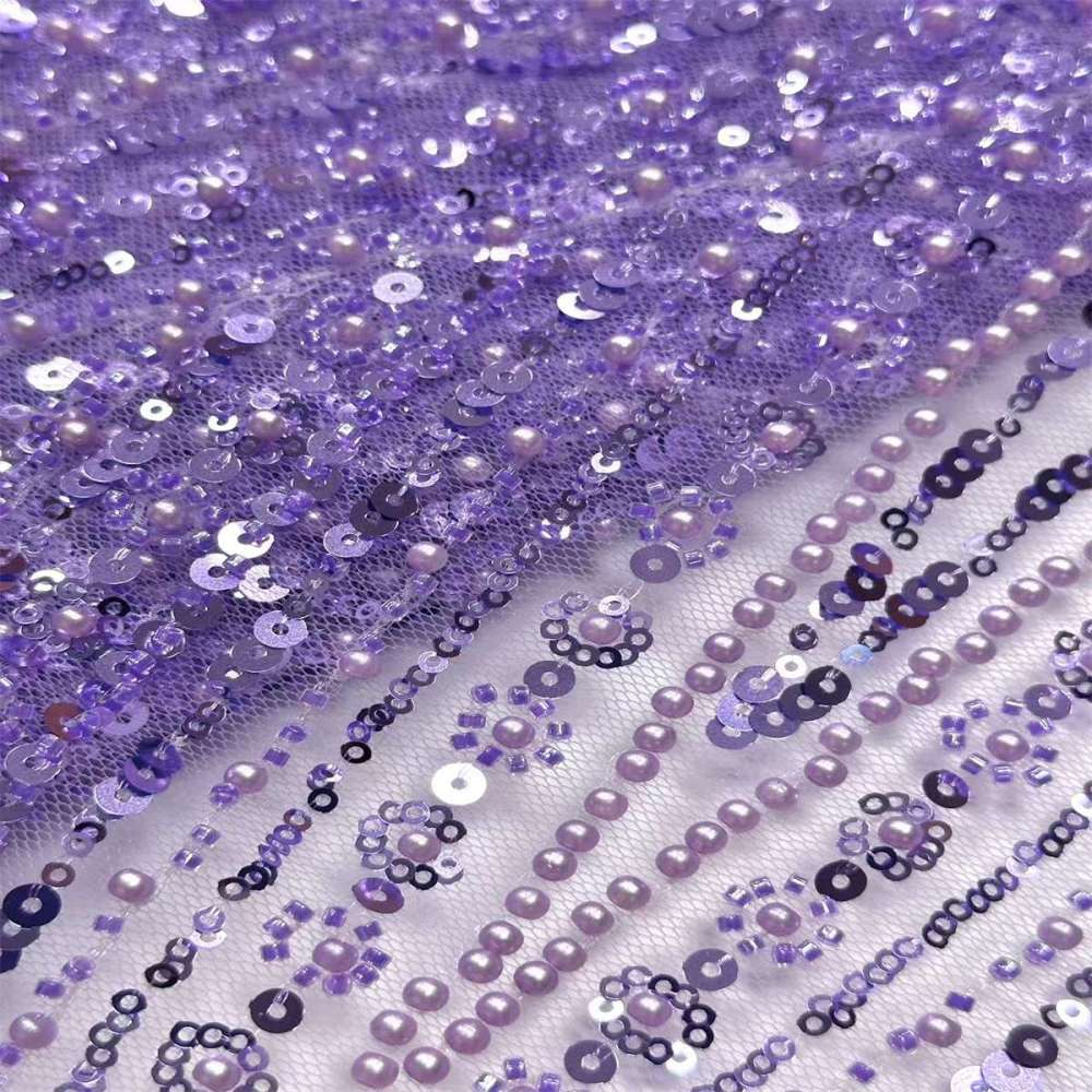 Beaded Tulle Fabric HN291