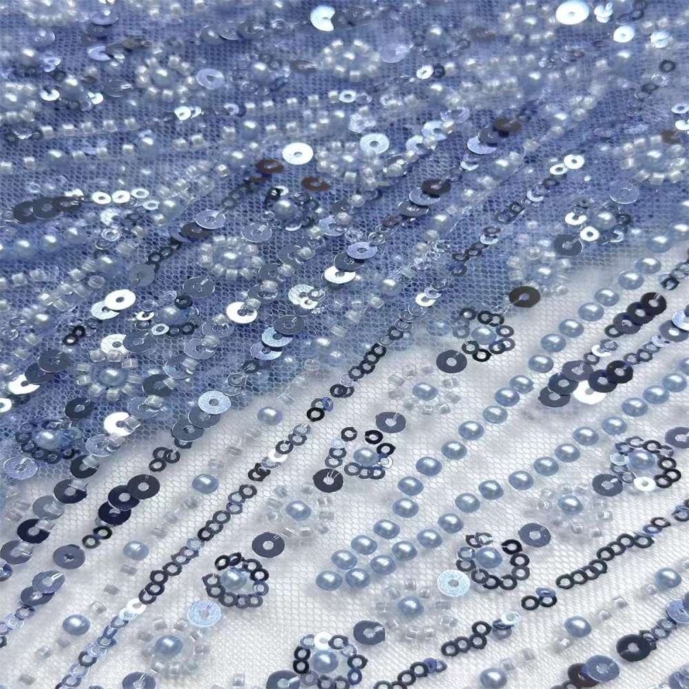 Beaded Tulle Fabric HN291