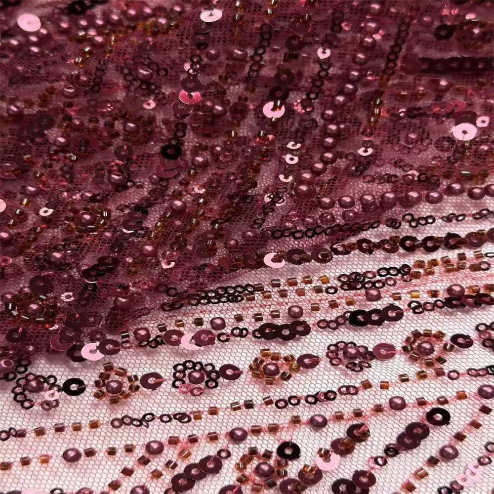 Beaded Tulle Fabric HN291