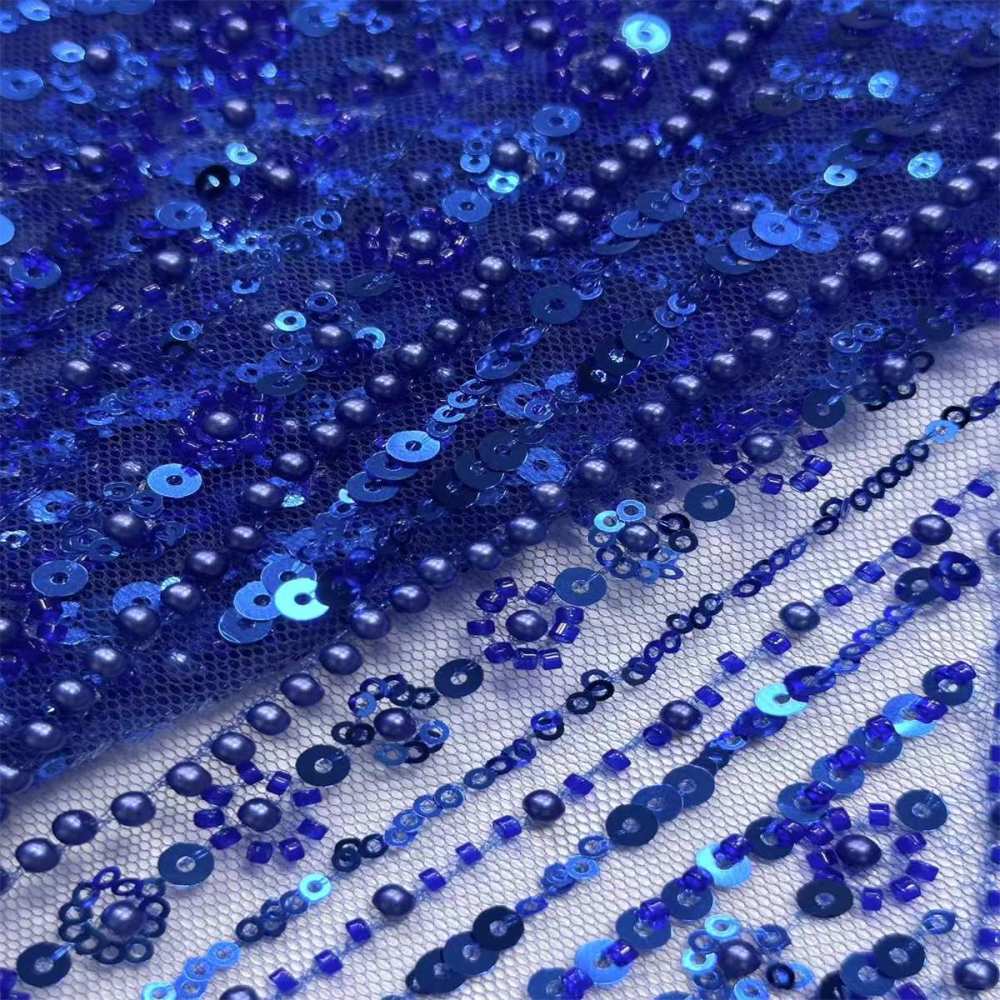 Beaded Tulle Fabric HN291