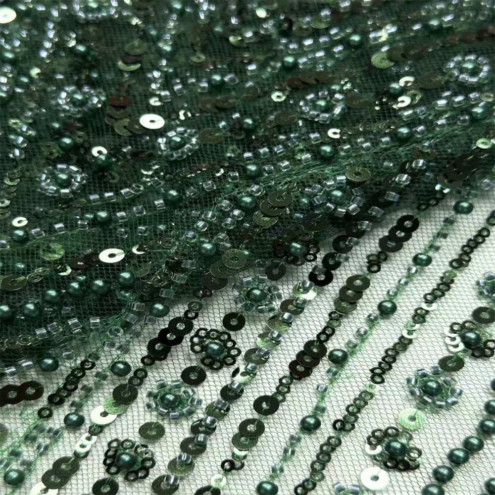 Beaded Tulle Fabric HN291
