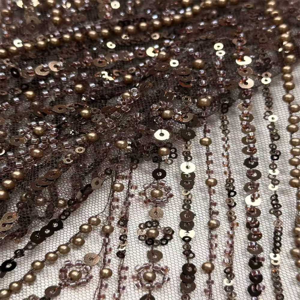 Beaded Tulle Fabric HN291
